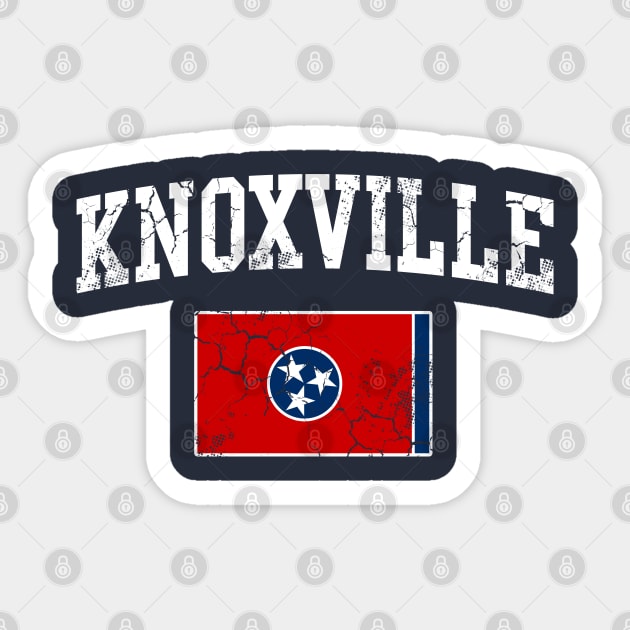 Knoxville Tennessee Flag Vintage Distressed Sticker by E